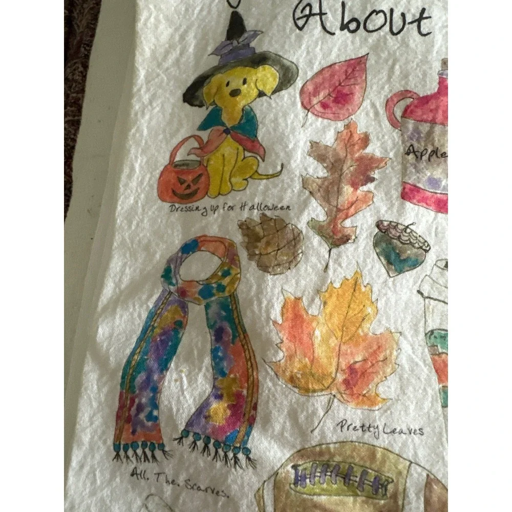 Avery's Home My Favorite Things About Fall Floursack Tea Towel New